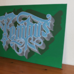 Malkarton - Schriftgestaltung "Tempus" - 3D-Effekt - Wandgemälde/ Typographie