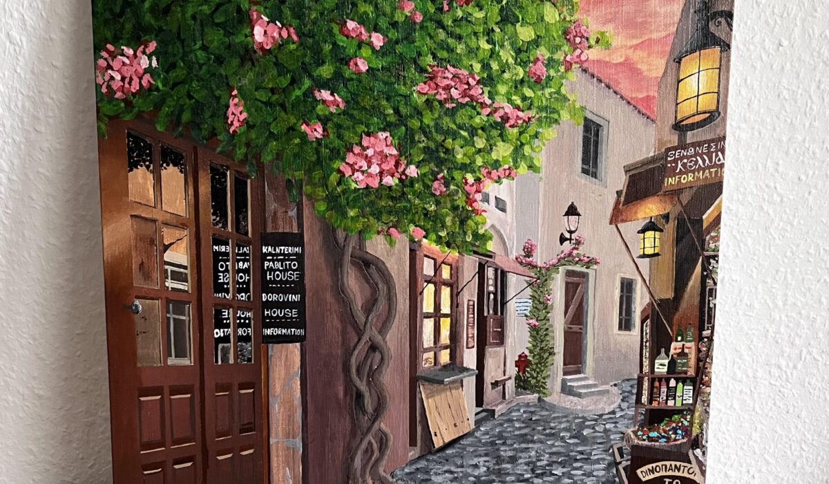 Acrylleinwand mit mediterrane Altstadt