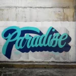 Grafitti Wandmalerei _Paradise_ in Berlin